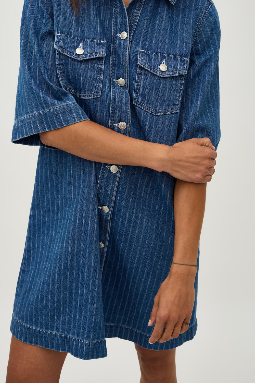 Mira denimkjole - P52 Midt blue stripe